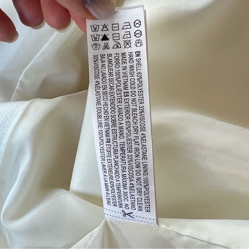Cream Shawl Collar Blazer Jacket Belted Women M Minimalist Chic - Picture 8 of 9